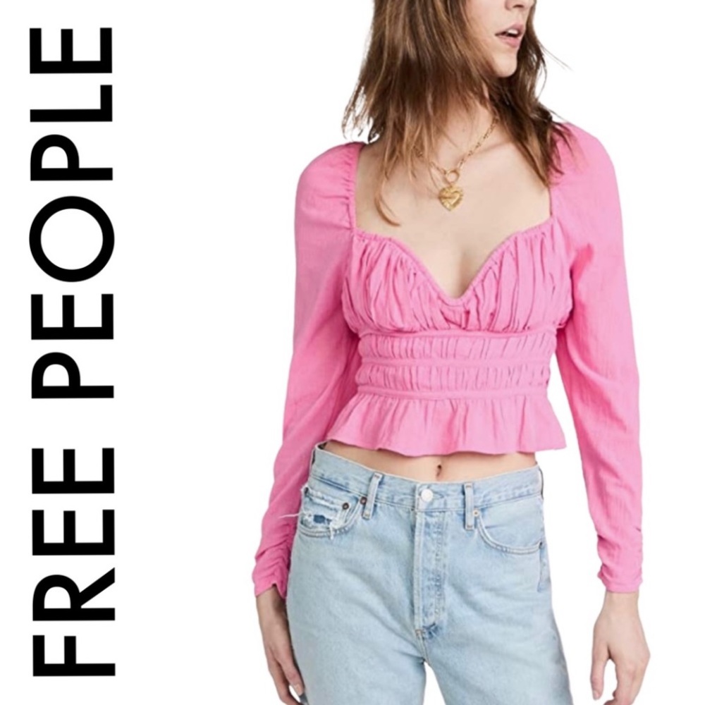 NWT FREE PEOPLE PINK TOP SIZE XS
